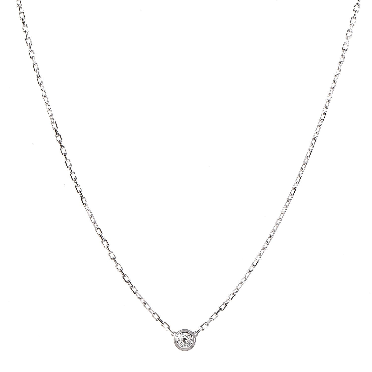 Cartier 18K White Gold Diamond SM D'Amour Pendant Necklace 1 of 6