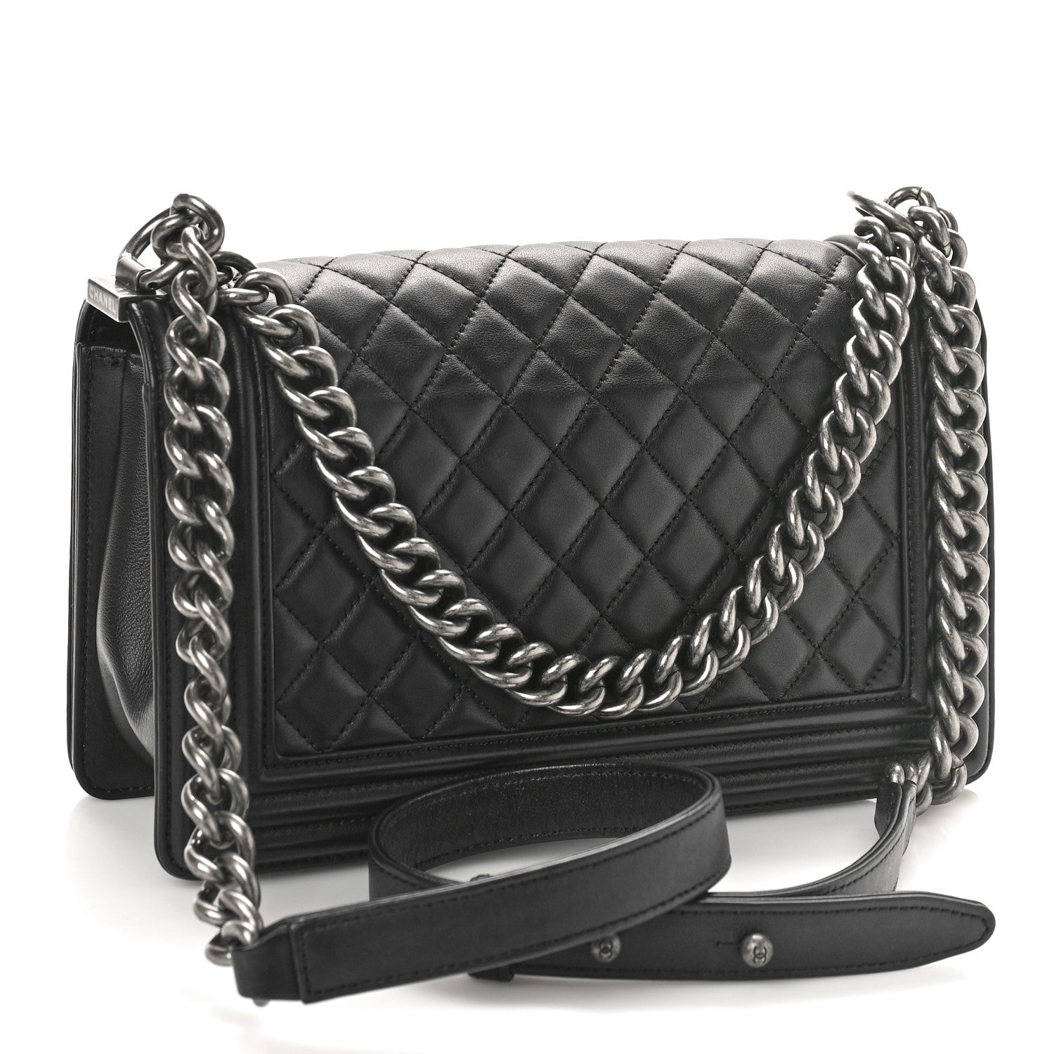 Chanel Lambskin Quilted Medium Boy Flap Black 2 of 9