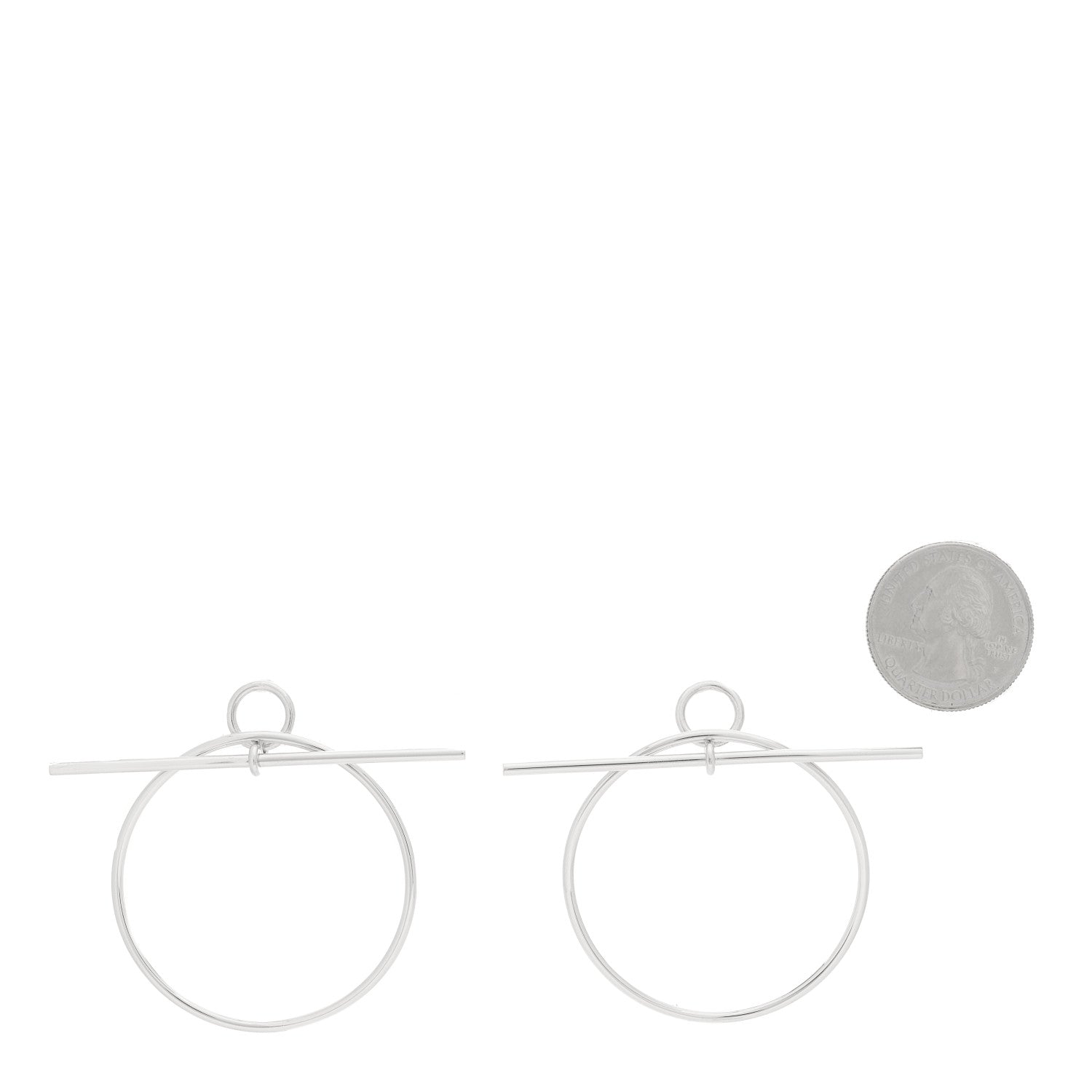 Hermes Sterling Silver MM Loop Earrings 2 of 5