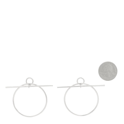 Hermes Sterling Silver MM Loop Earrings 2 of 5