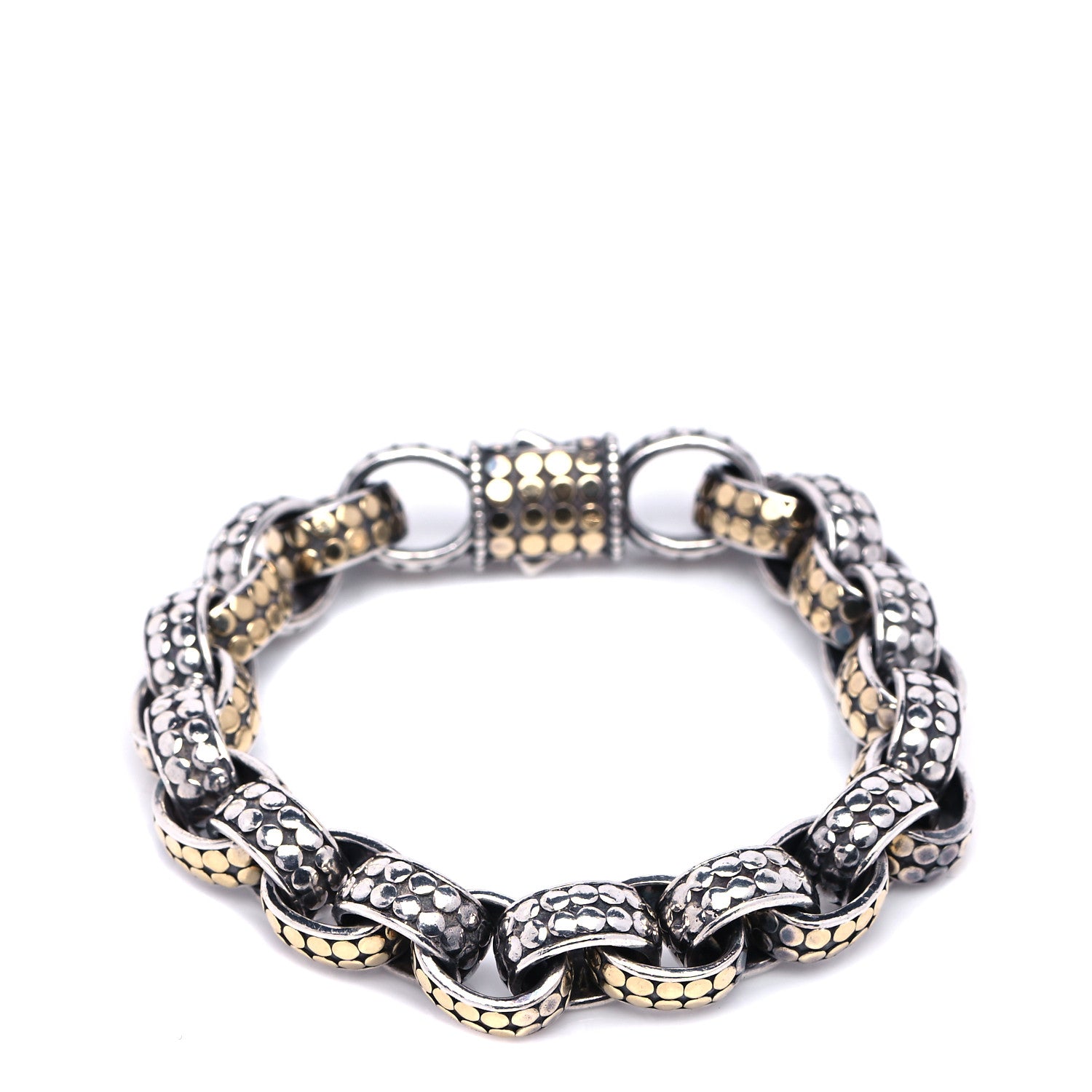 John Hardy Sterling Silver 18K Yellow Gold Dot Link Bracelet 1 of 4