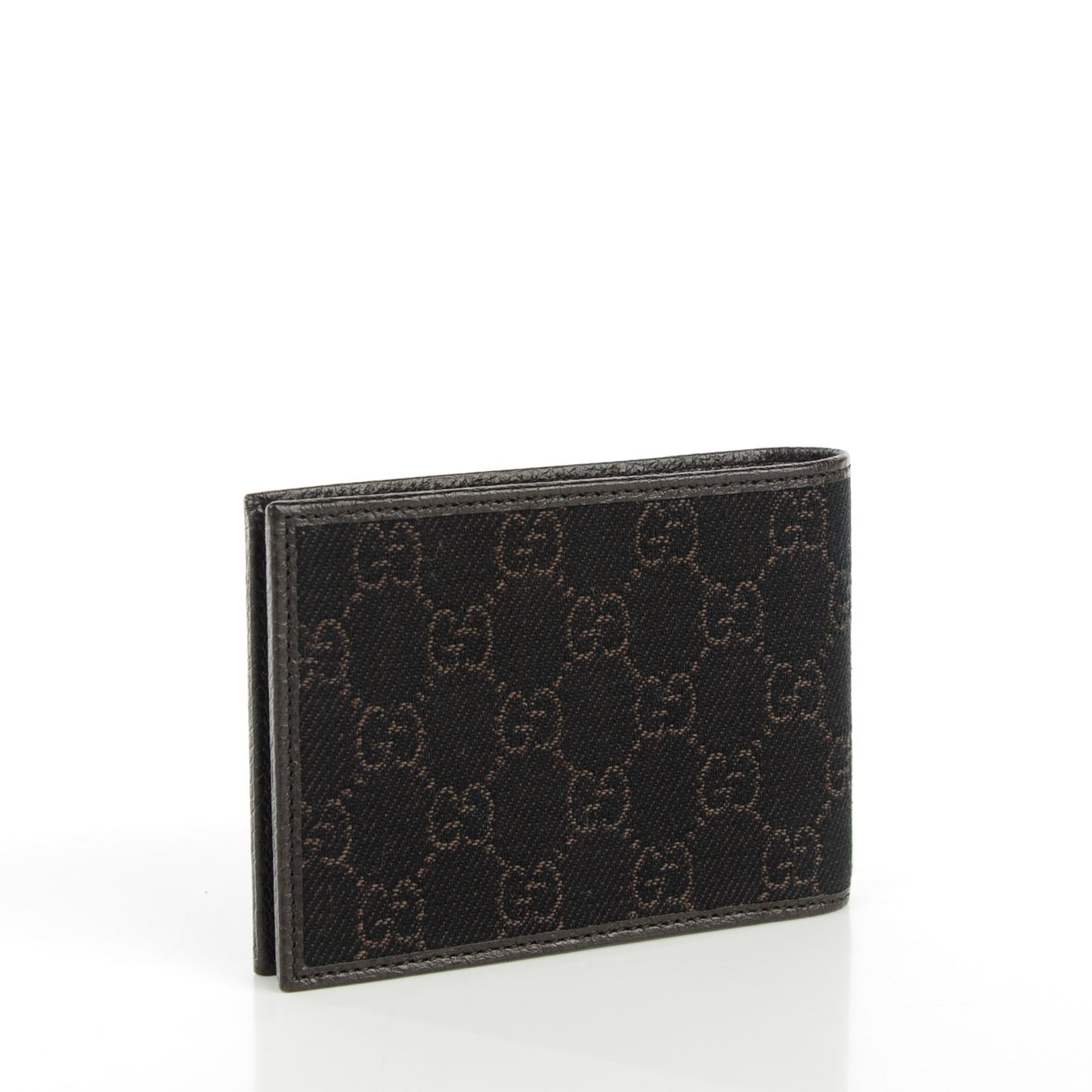 Denim Monogram Bi-Fold Wallet Dark Brown