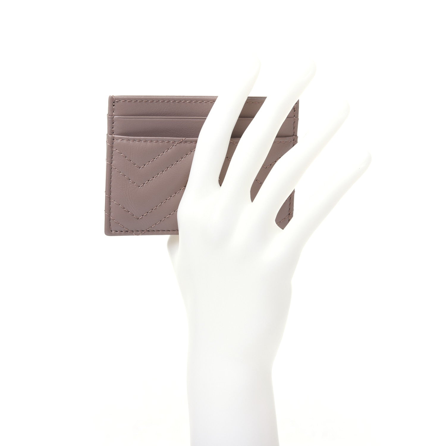 Gucci Calfskin Matelasse GG Marmont Card Holder Porcelain Rose 2 of 8
