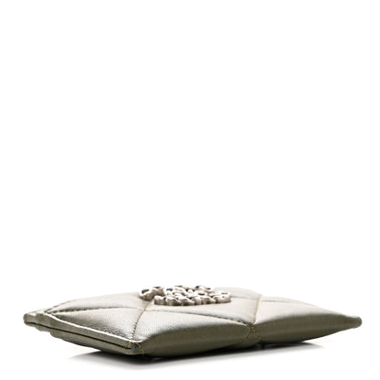 Chanel Lambskin Quilted Chanel 19 Card Holder Khaki 4 of 9