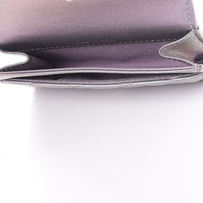 Chanel Iridescent Lambskin Quilted Reissue Flap Card Holder Light Purple 5 of 9