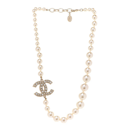 Chanel Pearl CC 100th Anniversary Necklace Light Gold 3 of 8