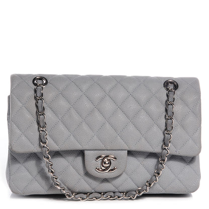 Chanel Iridescent Caviar Medium Double Flap Light Grey 1 of 9