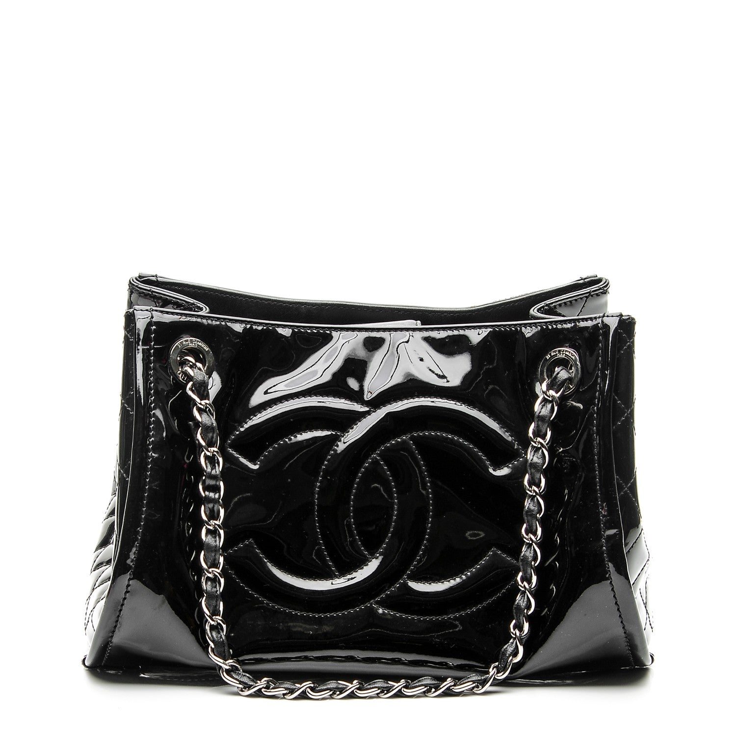 Chanel Vinyl Accordion Tote Black 1 of 7