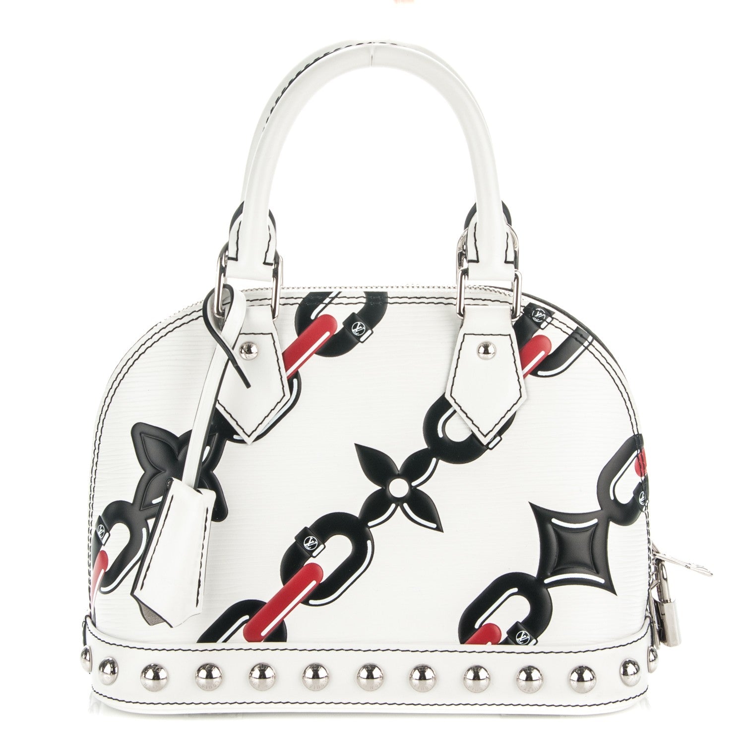 Louis Vuitton Epi Chain Flower Alma BB White 1 of 8