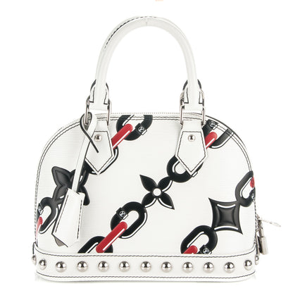 Louis Vuitton Epi Chain Flower Alma BB White 1 of 8