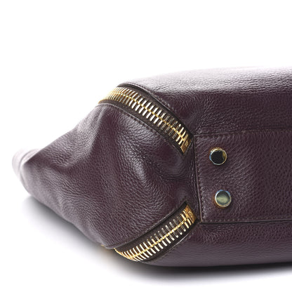 Tom Ford Grained Calfskin Medium Sedgwick Zipper Tote Wine 13 of 15