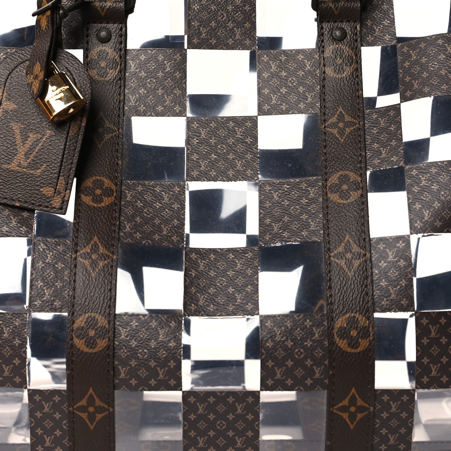 PVC Monogram Chess Keepall Bandouliere 50