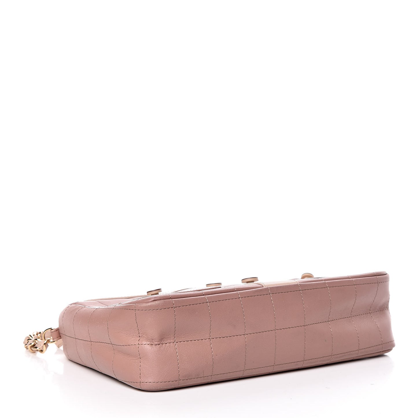 Calfskin Quilted Small Girl Shoulder Bag Beige