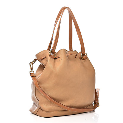Prada Goatskin Drawstring Bucket Bag Miele 3 of 11