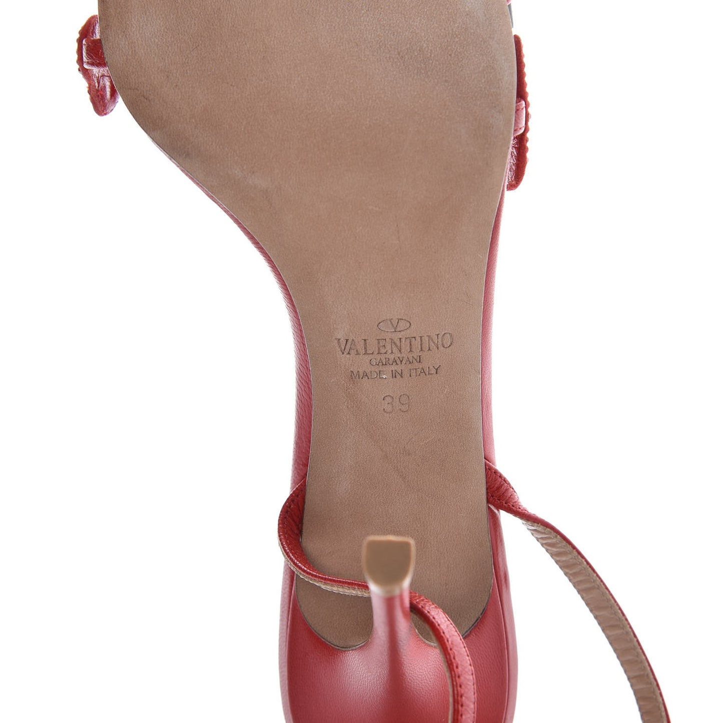 Nappa Crystal Embellished L'Amour Sandals 39 Red