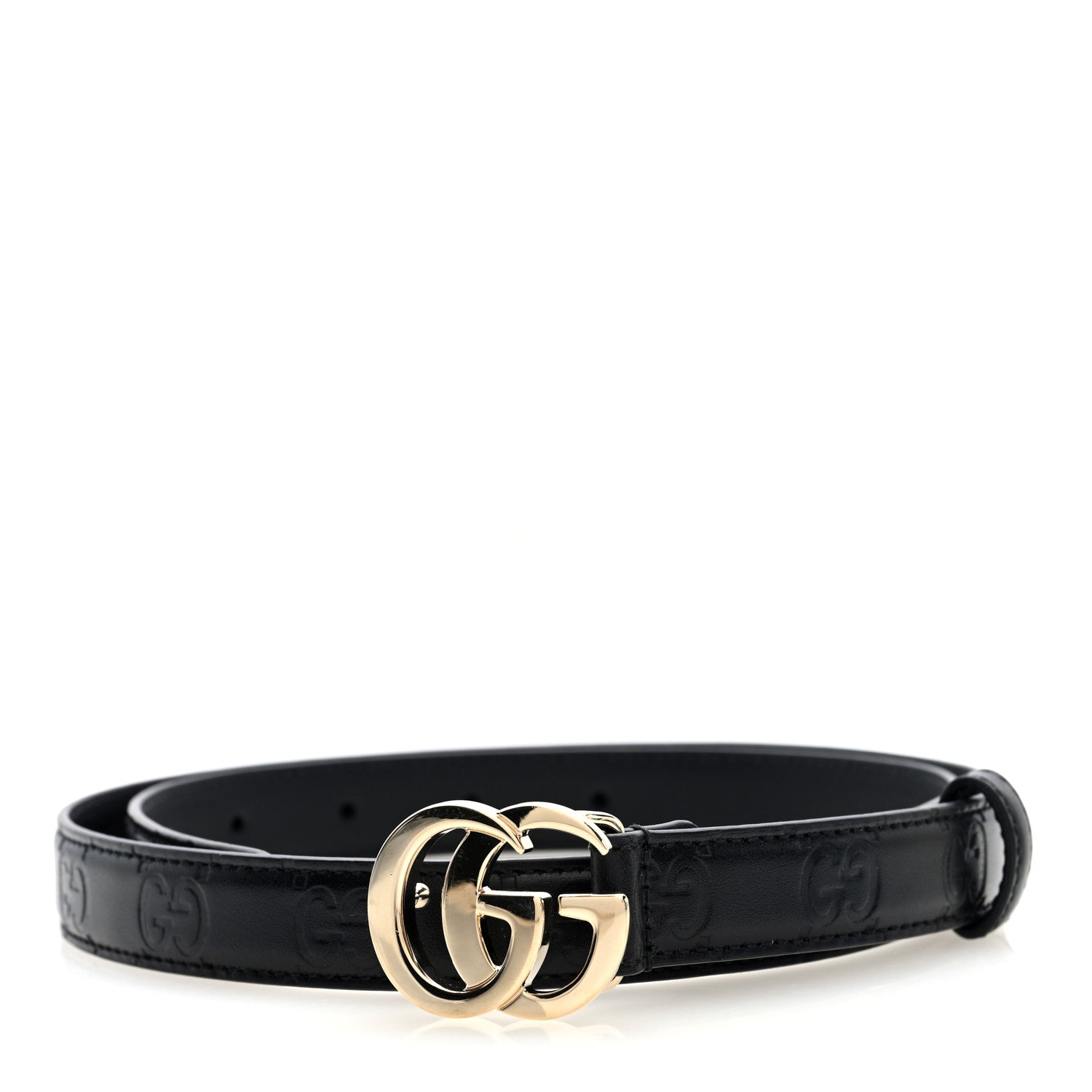 Gucci Piuma Calfskin Jumbo GG Milano 30mm Belt 80 32 Black 1 of 4