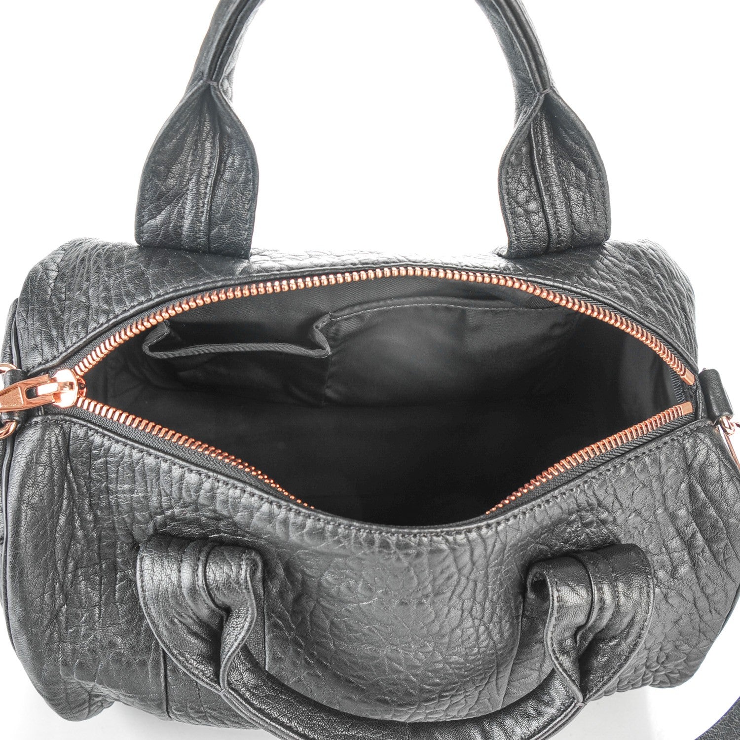 Alexander Wang Pebbled Lambskin Rocco Black Rose Gold Hardware 5 of 6