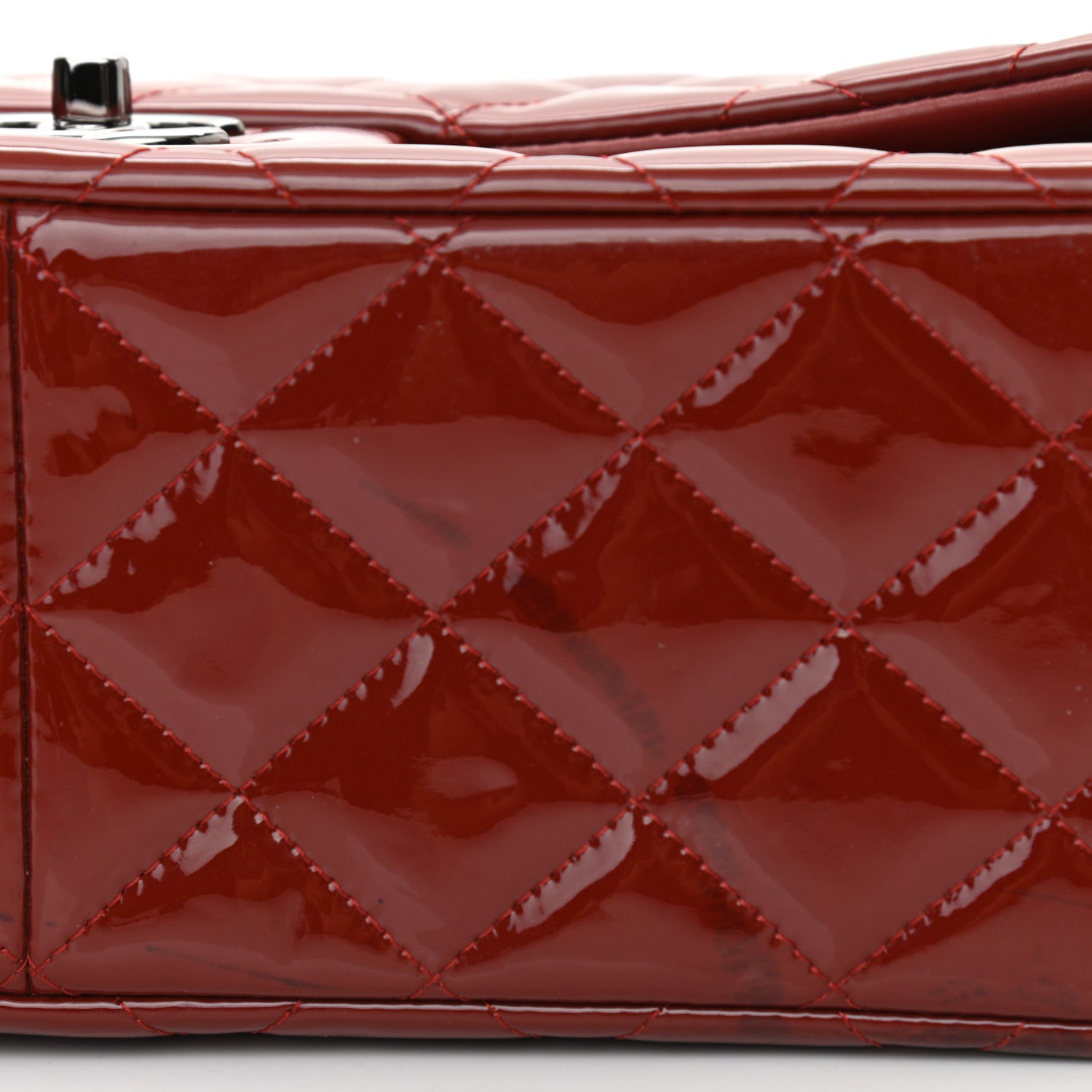 Chanel Patent Quilted Jumbo Double Flap Red 11 of 11