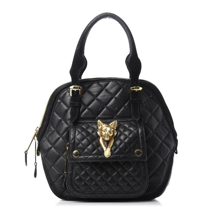Burberry Prorsum Calfskin Quilted Country Animal Satchel Black 1 of 17