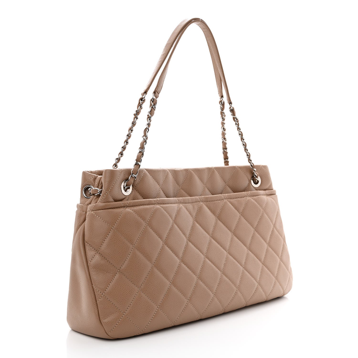Chanel Caviar Quilted Timeless CC Soft Tote Beige 3 of 10