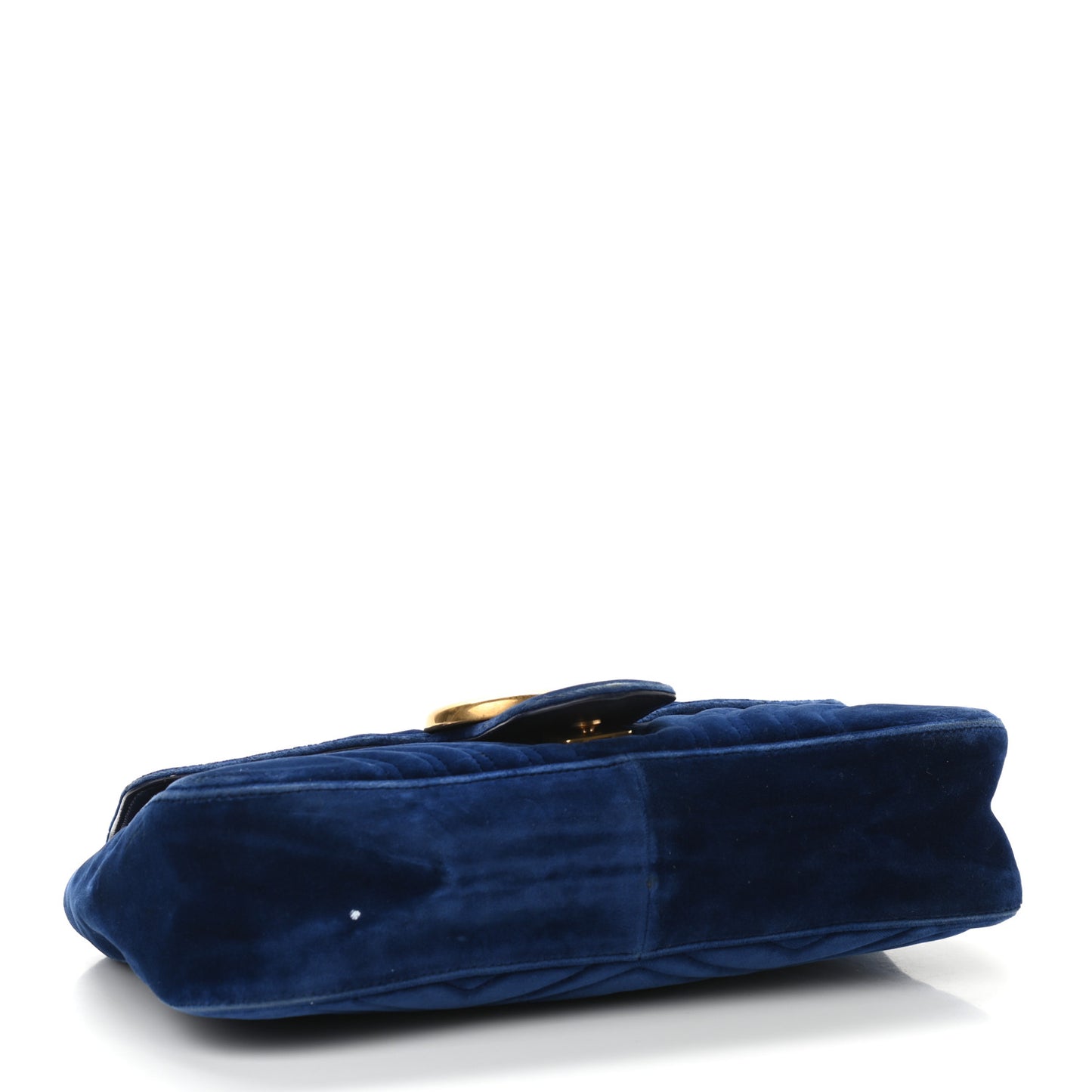 Velvet Matelasse Medium GG Marmont Shoulder Bag Cobalt Blue