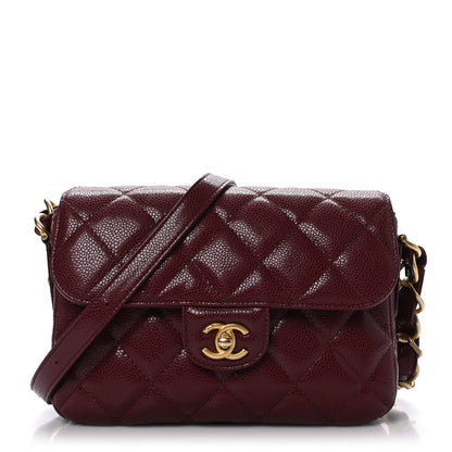 Chanel Caviar Quilted Small Messenger Flap Burgundy 1 of 9