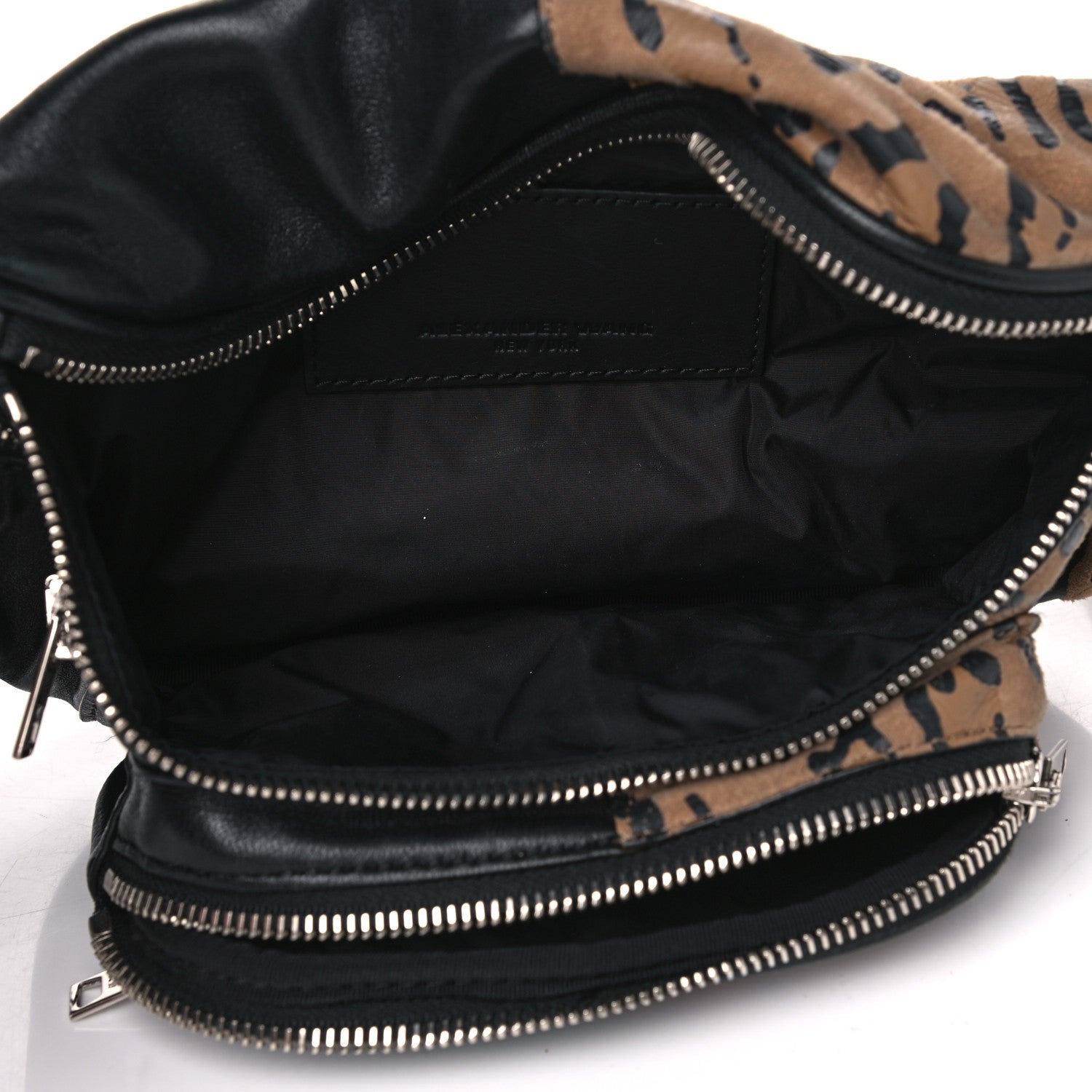 Alexander Wang Lambskin Suede Leopard Attica Belt Bag Black 4 of 4