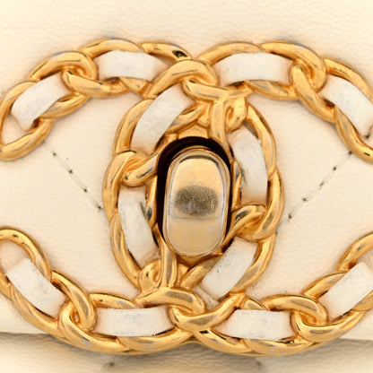 Chanel Lambskin Quilted Medium Chanel 19 Flap White 12 of 12