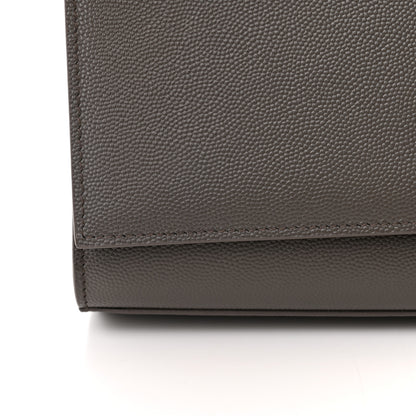 Saint Laurent Grain De Poudre Medium Classic Monogram Kate Satchel Earth Grey 12 of 13