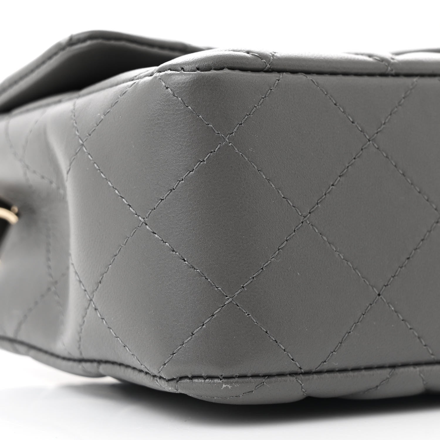 Chanel Lambskin Quilted Mini Rectangular Flap Dark Grey 9 of 11