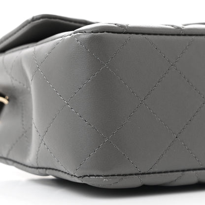 Chanel Lambskin Quilted Mini Rectangular Flap Dark Grey 9 of 11