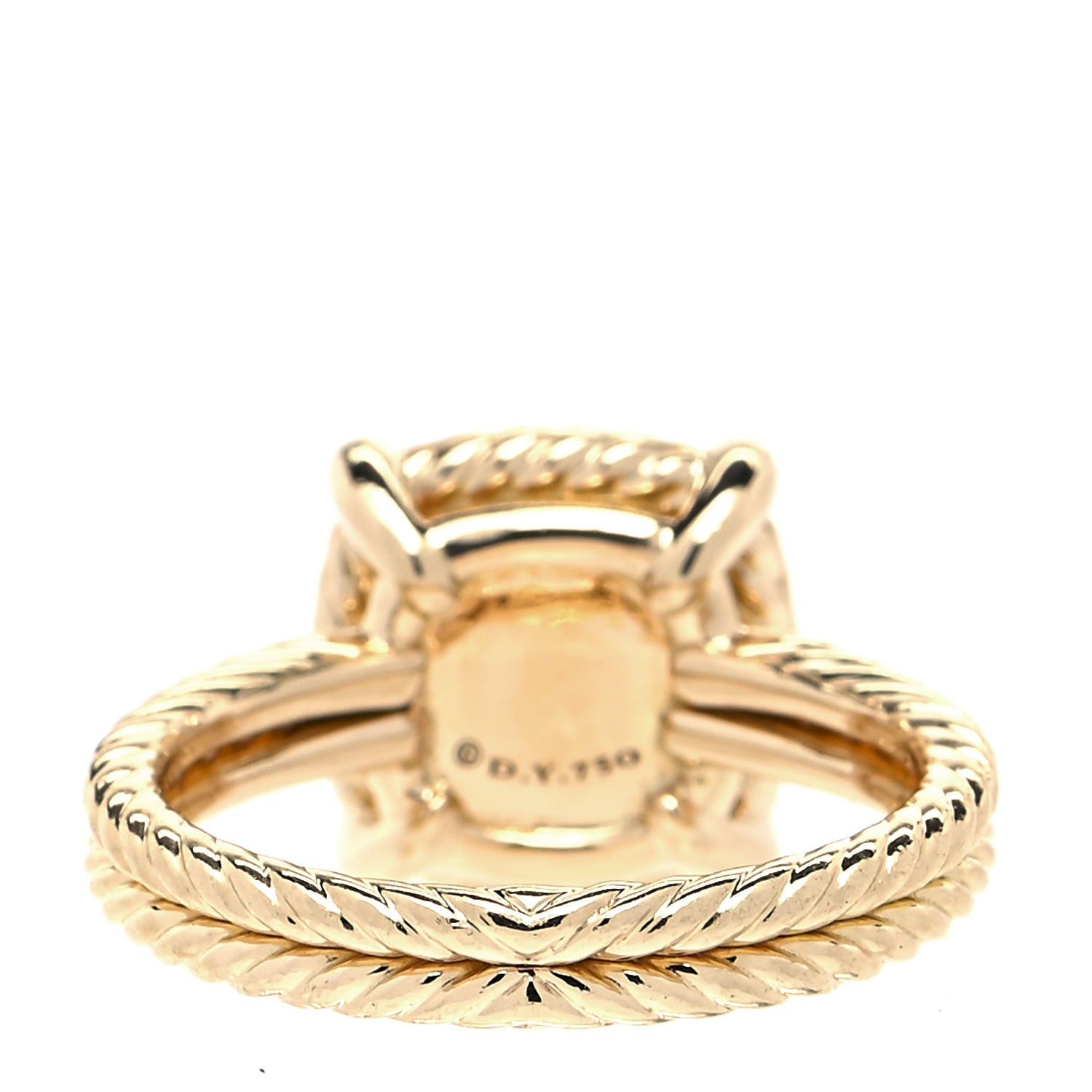 David Yurman 18K Yellow Gold Diamond Champagne Citrine 9mm Chatelaine Pave Bezel Ring 54 7 3 of 4