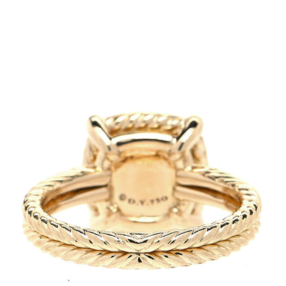 David Yurman 18K Yellow Gold Diamond Champagne Citrine 9mm Chatelaine Pave Bezel Ring 54 7 3 of 4