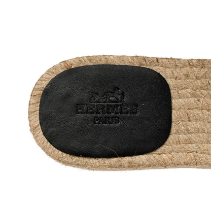 Hermes Nappa Famosa Espadrille Sandals 36 Black 6 of 8