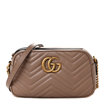 Gucci Calfskin Matelasse Small GG Marmont Chain Shoulder Bag Porcelain Rose 1 of 9