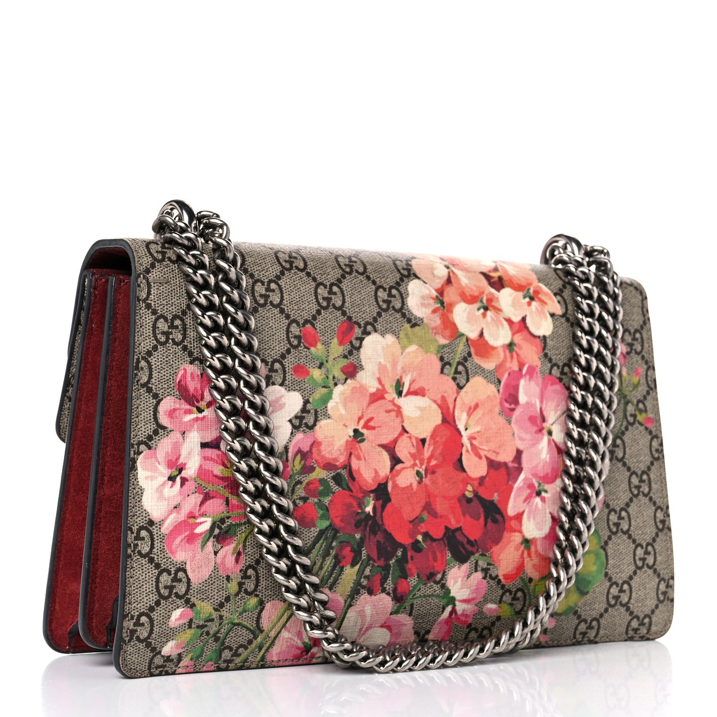 GG Supreme Monogram Blooms Small Dionysus Shoulder Bag Beige Multicolor Dry Rose