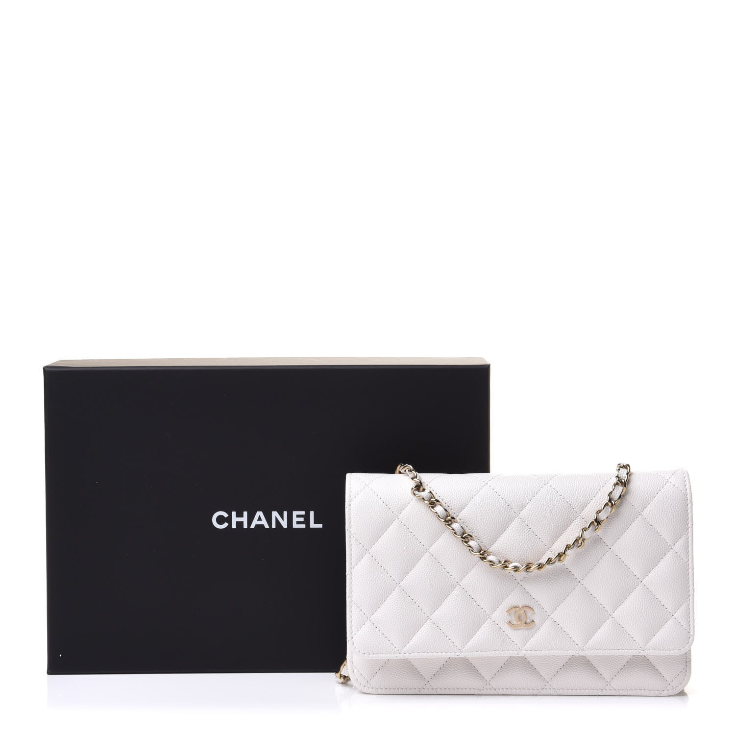 Chanel Caviar Quilted Wallet On Chain WOC White 12 of 12