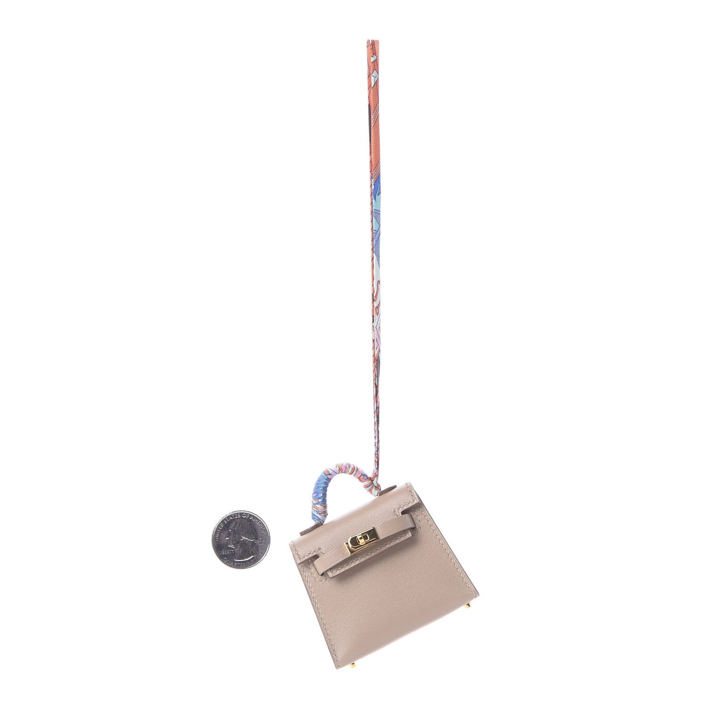 Tadelakt Mini Kelly Twilly Bag Charm Argile