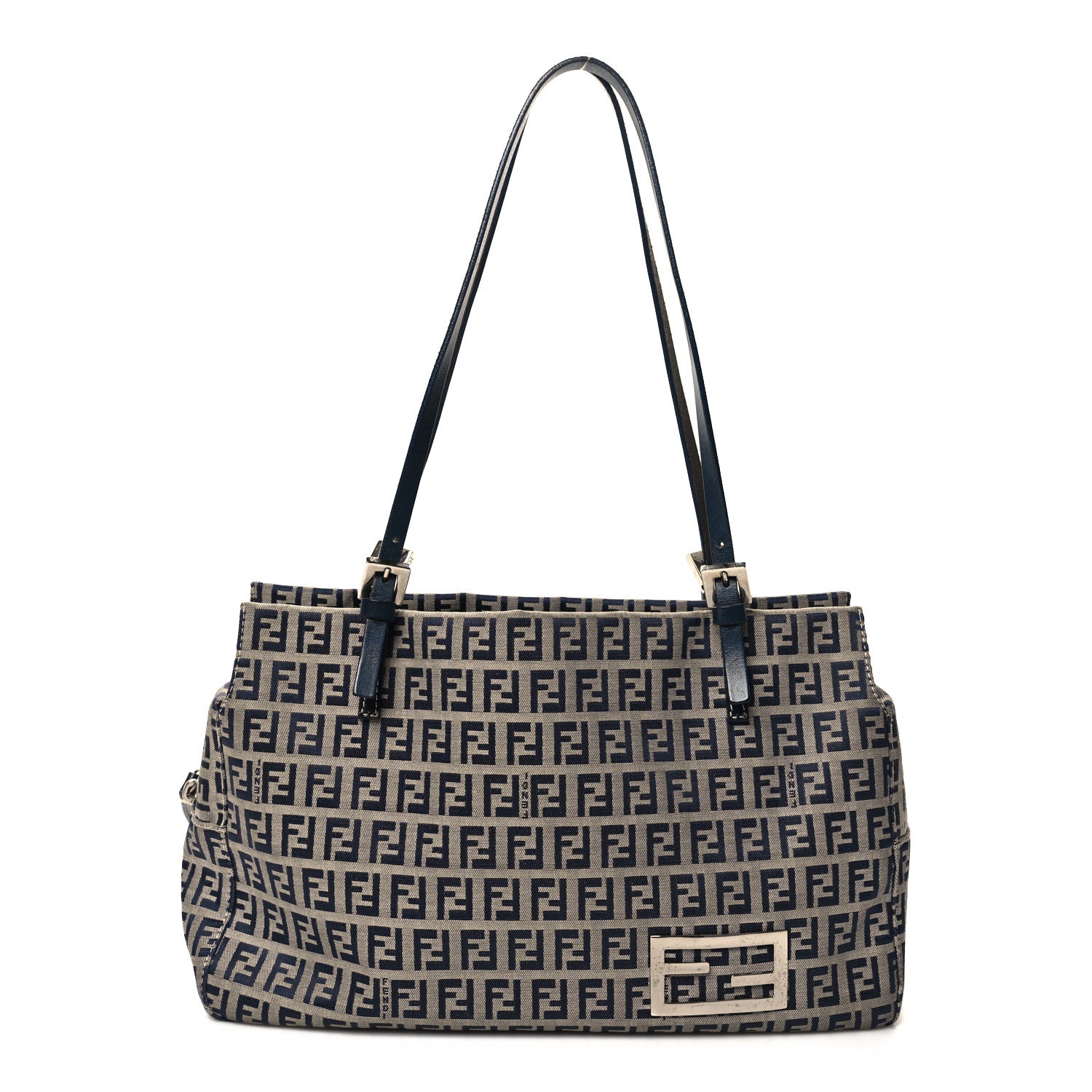 Fendi Zucchino Shoulder Bag Navy 1 of 9