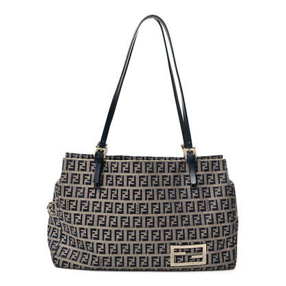 Fendi Zucchino Shoulder Bag Navy 1 of 9