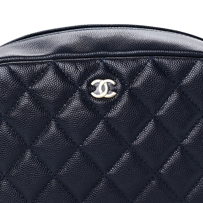 Chanel Caviar Quilted Medium Curvy Pouch Cosmetic Case Navy 8 of 8