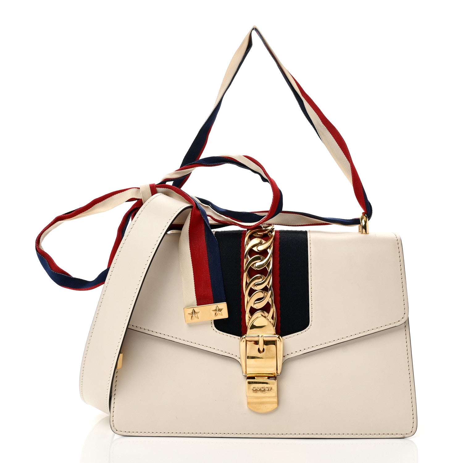 Gucci Calfskin Small Sylvie Shoulder Bag Off White 1 of 10