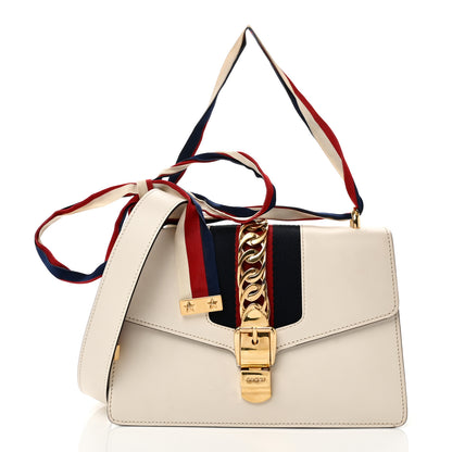 Gucci Calfskin Small Sylvie Shoulder Bag Off White 1 of 10