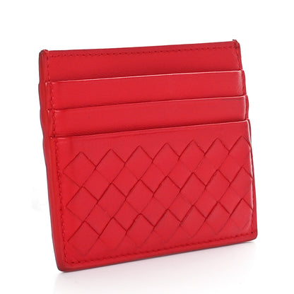 Bottega Veneta Nappa Intrecciato Woven Card Holder New Red 3 of 8