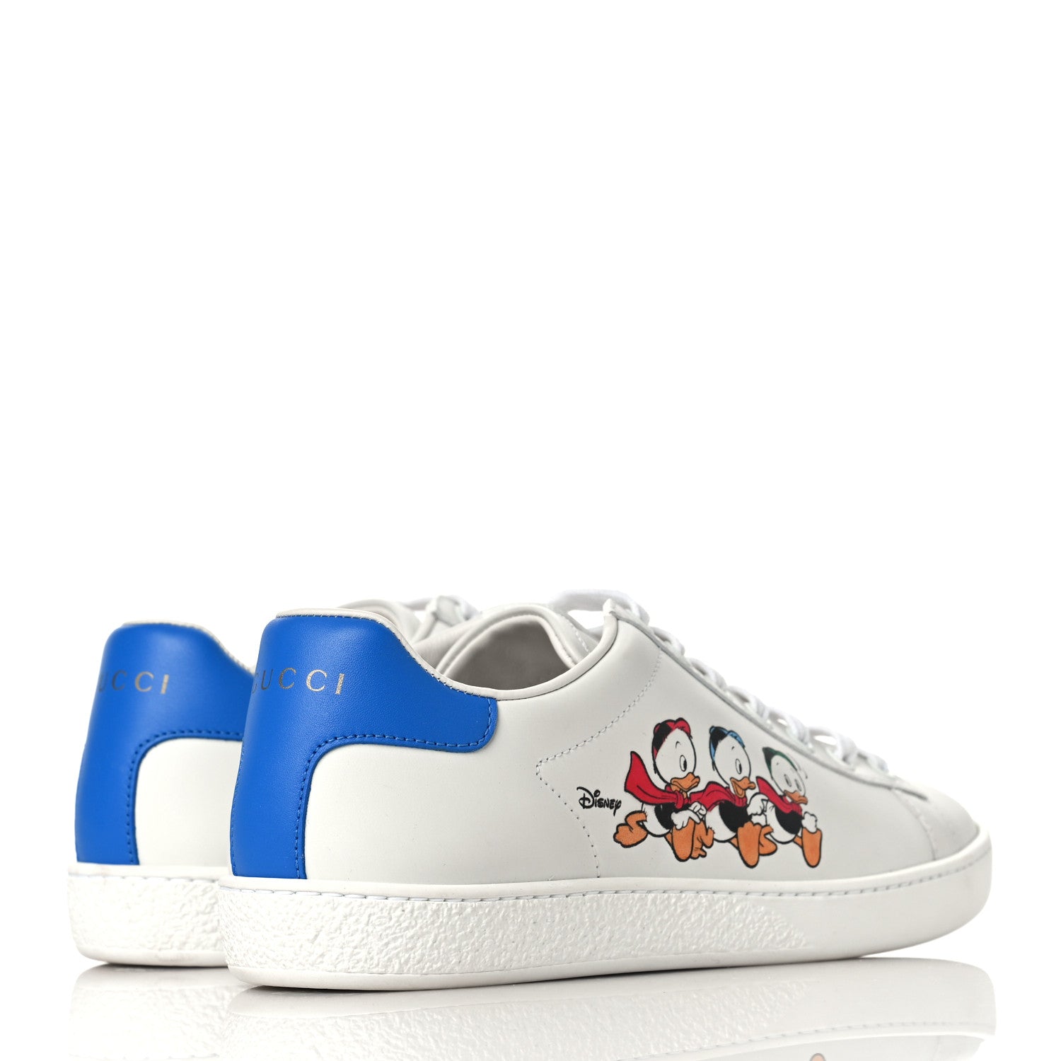 Gucci X DISNEY Calfskin Miro Soft Donald Duck Womens Ace Sneakers 35.5 White Bright Splash 4 of 8