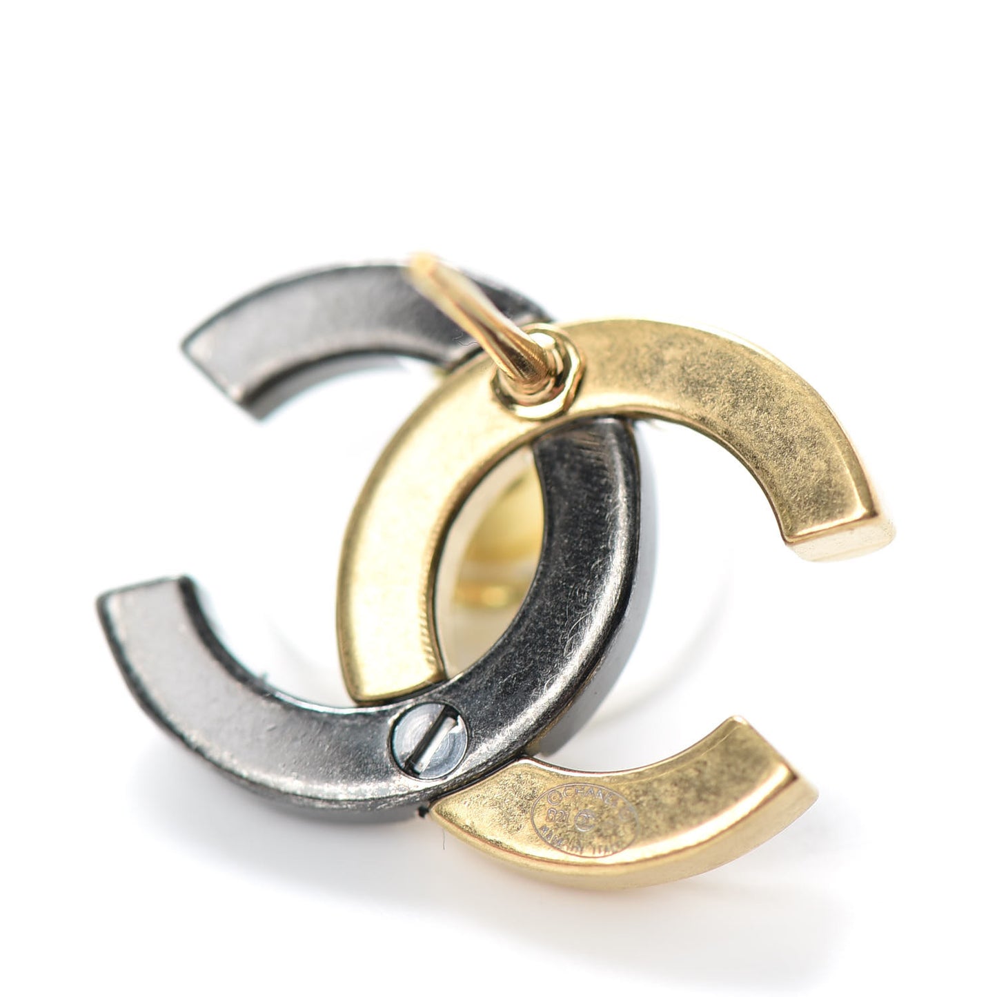 Metal CC Earrings Gold Ruthenium