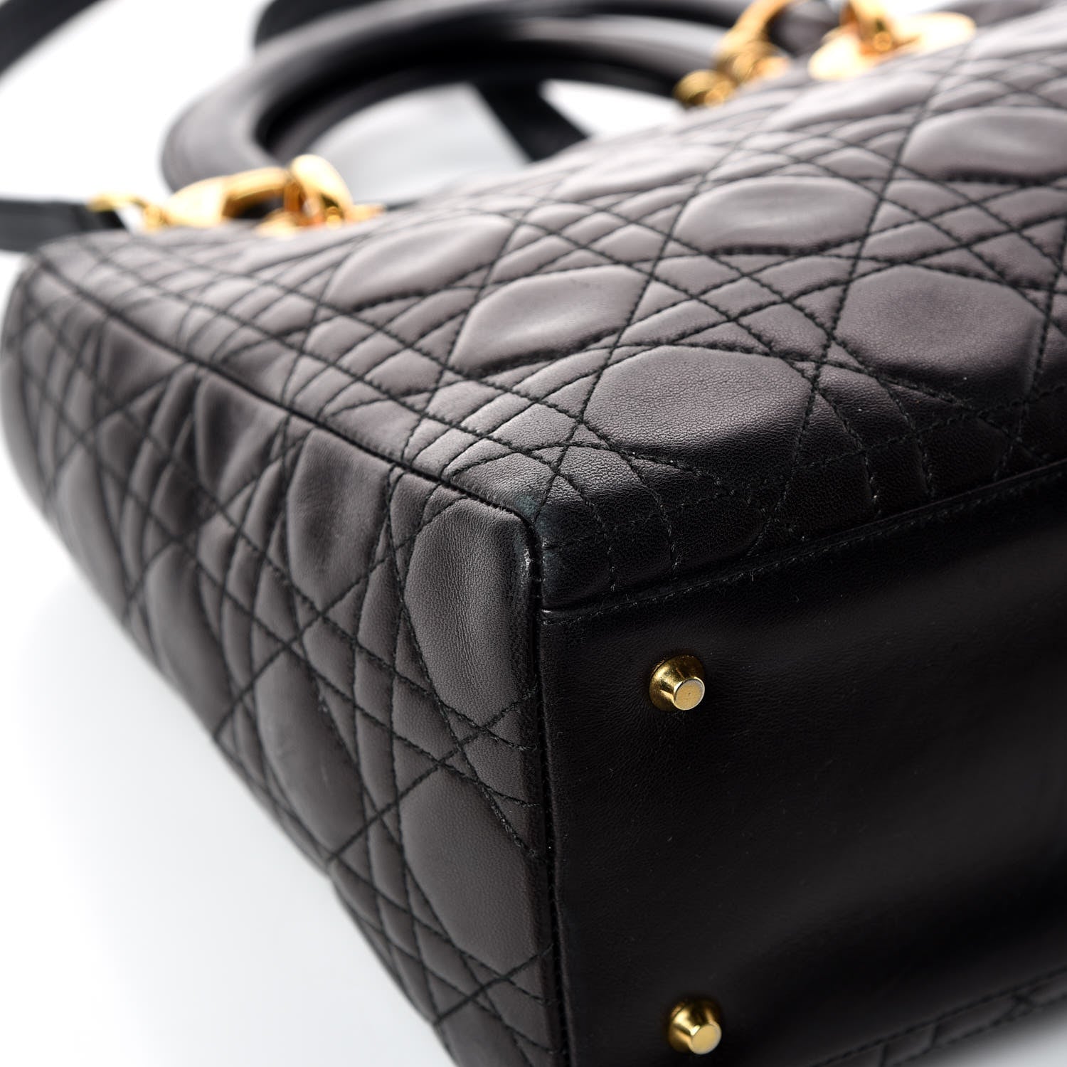 Christian Dior Lambskin Cannage Medium Lady Dior Black 12 of 18