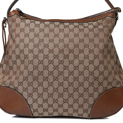 Gucci Monogram Textured Calfskin Large Bree Hobo Beige Ebony Nocciola 10 of 14
