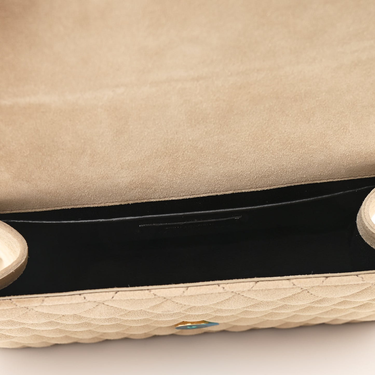 Suede Mixed Matelasse Triquilt Medium Monogram Envelope Satchel Sea Salt