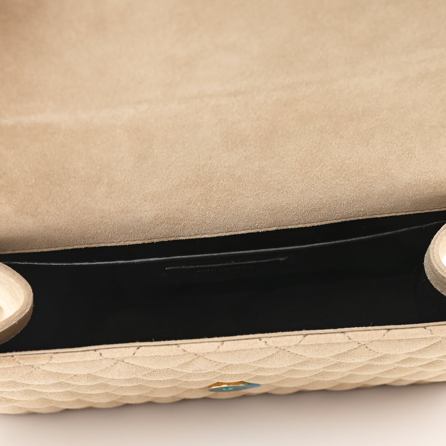 Saint Laurent Suede Mixed Matelasse Triquilt Medium Monogram Envelope Satchel Sea Salt 4 of 8